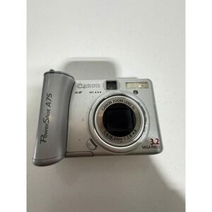 Canon PowerShot A75 Silver 3.2MP Digital Camera 3x Optical Zoom PC1202 TESTED